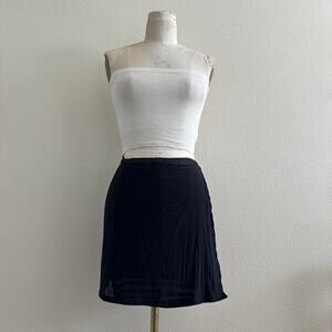 navy black rib wrap bikin cover up skirt